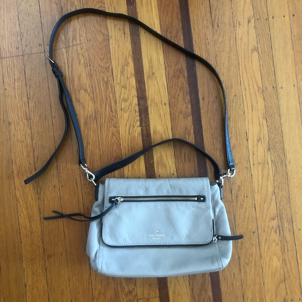 Kate Spade pebbled leather fold over purse tan
